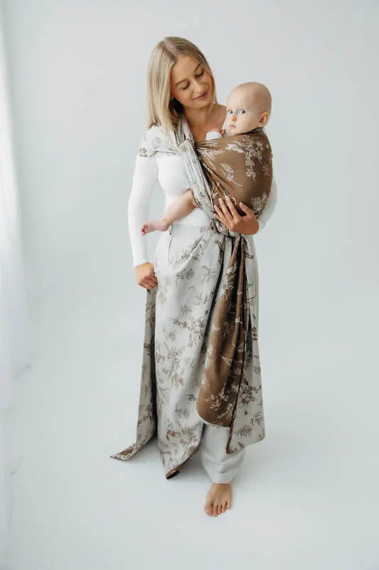 Baby Wrap, Jacquard Weave (100% cotton) - HERBARIUM - RAINDROPS - Woven Baby XS - 4   long_woven_wraps    #