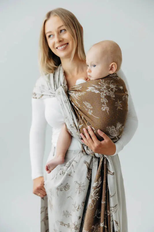Baby Wrap, Jacquard Weave (100% cotton) - HERBARIUM - RAINDROPS - Woven Baby XS - 4   long_woven_wraps    #
