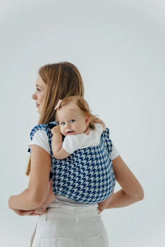 Lenny Buckle Onbuhimo PRO baby carrier, jacquard weave (40% cotton, 40% merino wool, 13% silk, 7% cashmere) - PATA DE GALLO - PUZZLE