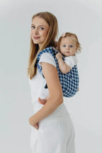Lenny Buckle Onbuhimo PRO baby carrier, jacquard weave (40% cotton, 40% merino wool, 13% silk, 7% cashmere) - PATA DE GALLO - PUZZLE