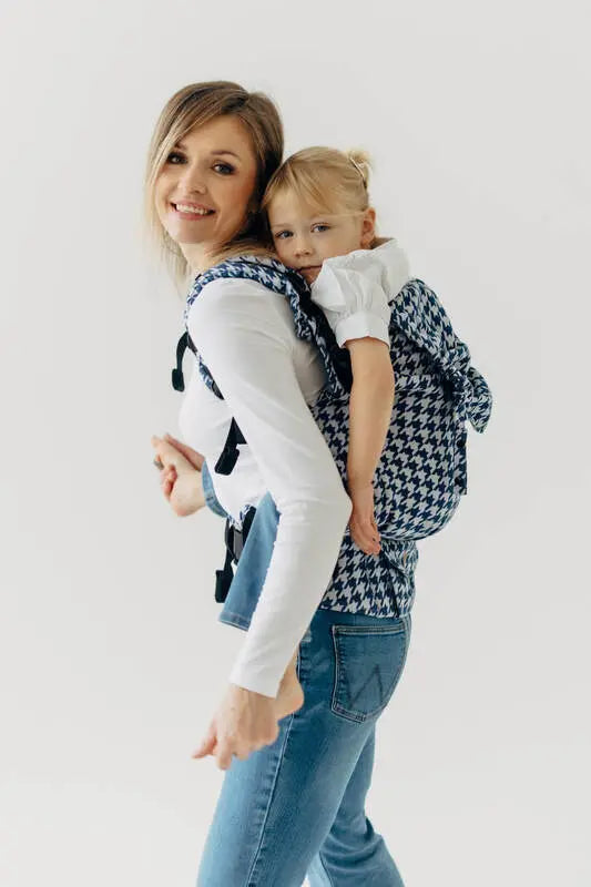 LennyPreschool Carrier, jacquard weave (40% cotton, 40% merino wool, 13% silk, 7% cashmere) - PATA DE GALLO - PUZZLE - Woven Baby Preschool   lenny_preschool    #