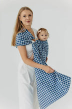 Ring Sling, Jacquard Weave (40% cotton, 40% merino wool, 13% silk, 7% cashmere), with gathered shoulder - PATA DE GALLO - PUZZLE - standard 1.8m