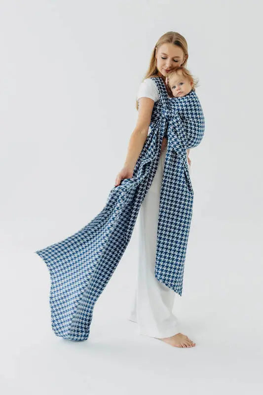 Baby Wrap, Jacquard Weave (40% cotton, 40% merino wool, 13% silk, 7% cashmere) - PATA DE GALLO - PUZZLE
