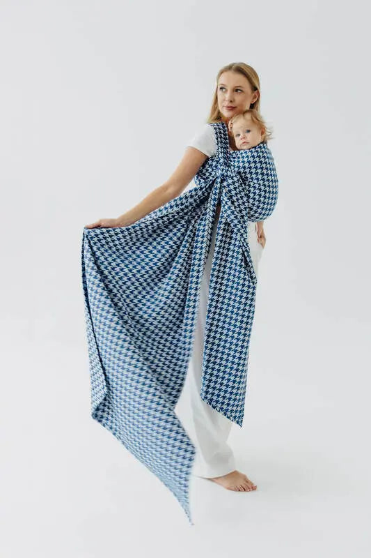 Baby Wrap, Jacquard Weave (40% cotton, 40% merino wool, 13% silk, 7% cashmere) - PATA DE GALLO - PUZZLE