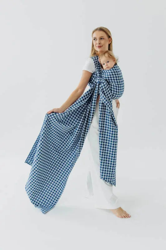 Baby Wrap, Jacquard Weave (40% cotton, 40% merino wool, 13% silk, 7% cashmere) - PATA DE GALLO - PUZZLE