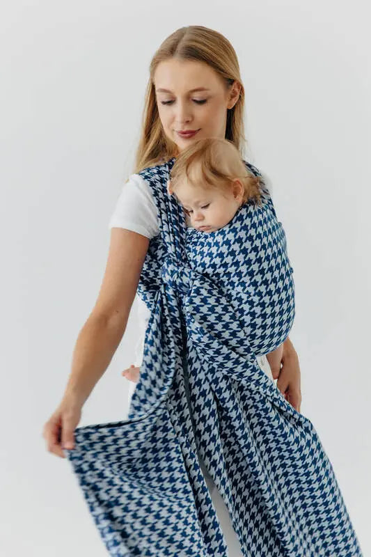 Baby Wrap, Jacquard Weave (40% cotton, 40% merino wool, 13% silk, 7% cashmere) - PATA DE GALLO - PUZZLE