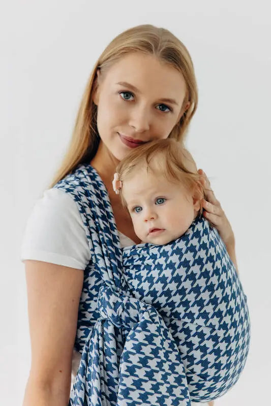 Baby Wrap, Jacquard Weave (40% cotton, 40% merino wool, 13% silk, 7% cashmere) - PATA DE GALLO - PUZZLE