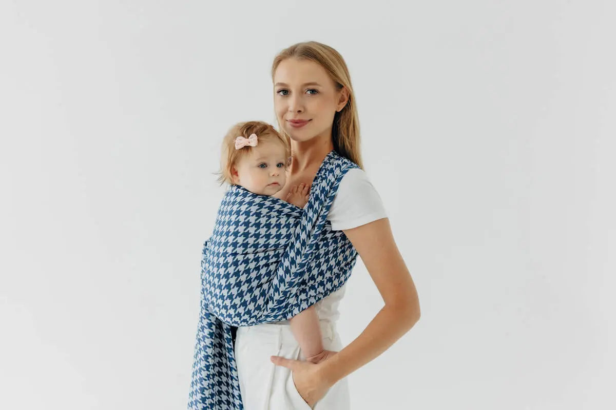 Baby Wrap, Jacquard Weave (40% cotton, 40% merino wool, 13% silk, 7% cashmere) - PATA DE GALLO - PUZZLE