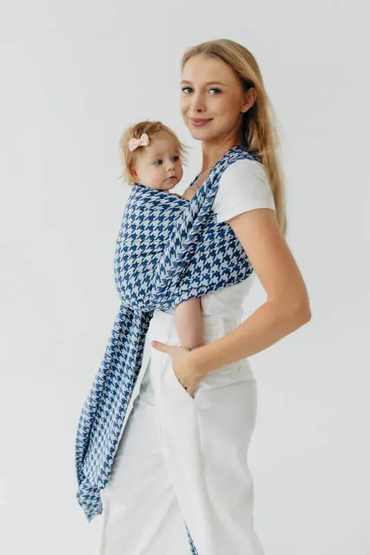 Baby Wrap, Jacquard Weave (40% cotton, 40% merino wool, 13% silk, 7% cashmere) - PATA DE GALLO - PUZZLE