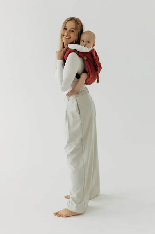 Lenny Buckle Onbuhimo PRO baby carrier, broken-twill weave (100% cotton) - ROOIBOS