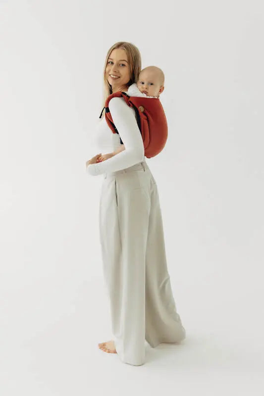 Lenny Buckle Onbuhimo PRO baby carrier, broken-twill weave (100% cotton) - ROOIBOS