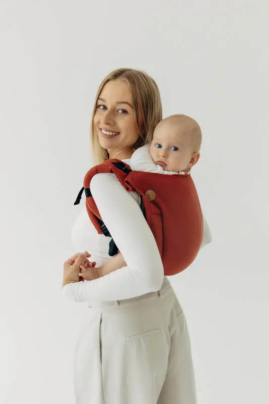 Lenny Buckle Onbuhimo PRO baby carrier, broken-twill weave (100% cotton) - ROOIBOS