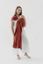 Ring Sling, Broken twill Weave (100% cotton), with gathered shoulder - ROOIBOS - standard 1.8m