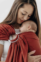 Ring Sling, Broken twill Weave (100% cotton), with gathered shoulder - ROOIBOS - standard 1.8m
