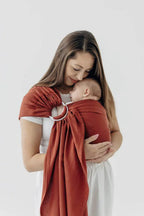 Ring Sling, Broken twill Weave (100% cotton), with gathered shoulder - ROOIBOS - standard 1.8m