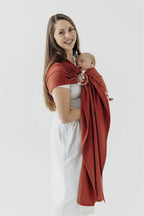 Ring Sling, Broken twill Weave (100% cotton), with gathered shoulder - ROOIBOS - standard 1.8m