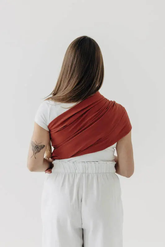 Ring Sling, Broken twill Weave (100% cotton), with gathered shoulder - ROOIBOS - standard 1.8m