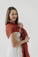 Ring Sling, Broken twill Weave (100% cotton), with gathered shoulder - ROOIBOS - standard 1.8m
