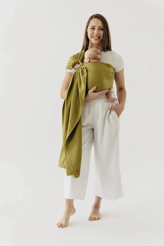 Ring Sling, Broken twill Weave (100% cotton), with gathered shoulder - SENCHA - standard 1.8m