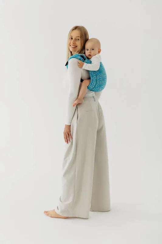 Lenny Buckle Onbuhimo PRO baby carrier, jacquard weave (50% silk, 50% cotton) - INFINITY - HAVEN