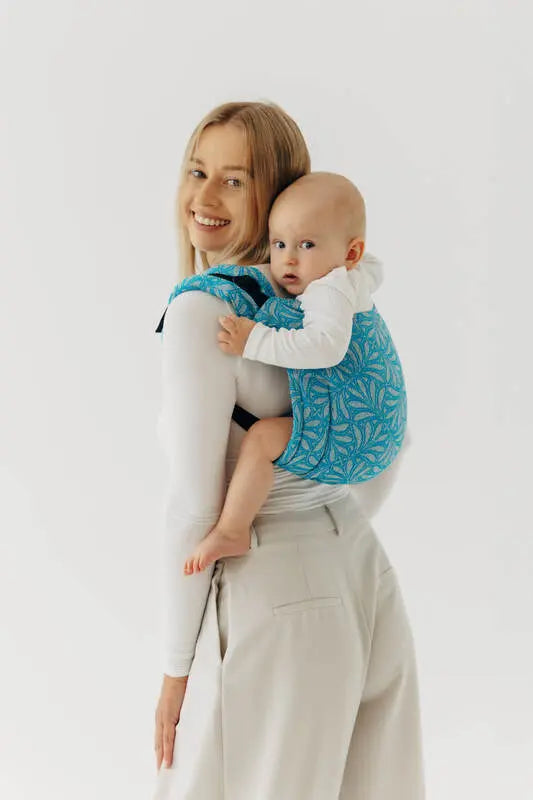 Lenny Buckle Onbuhimo PRO baby carrier, jacquard weave (50% silk, 50% cotton) - INFINITY - HAVEN