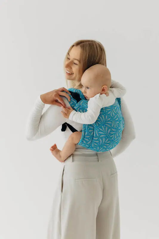 Lenny Buckle Onbuhimo PRO baby carrier, jacquard weave (50% silk, 50% cotton) - INFINITY - HAVEN