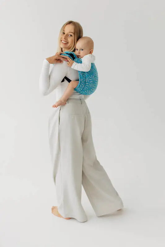 Lenny Buckle Onbuhimo PRO baby carrier, jacquard weave (50% silk, 50% cotton) - INFINITY - HAVEN