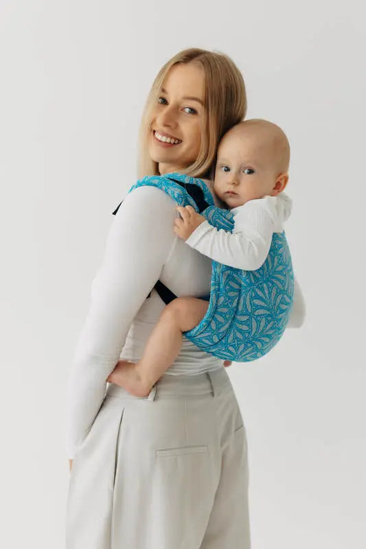 Lenny Buckle Onbuhimo PRO baby carrier, jacquard weave (50% silk, 50% cotton) - INFINITY - HAVEN