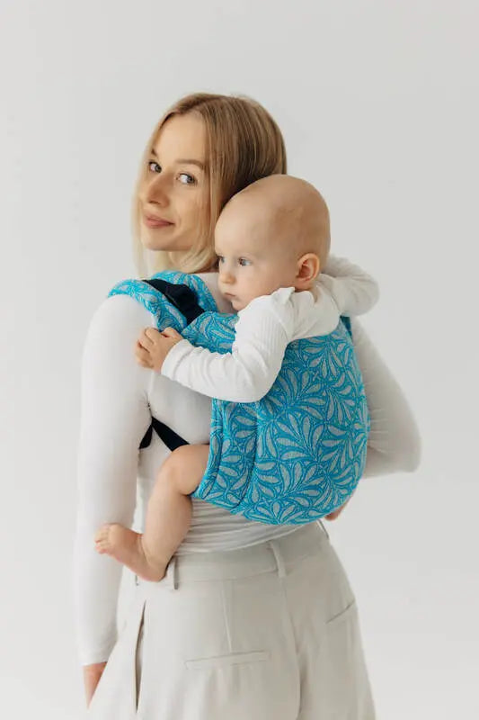 Lenny Buckle Onbuhimo PRO baby carrier, jacquard weave (50% silk, 50% cotton) - INFINITY - HAVEN