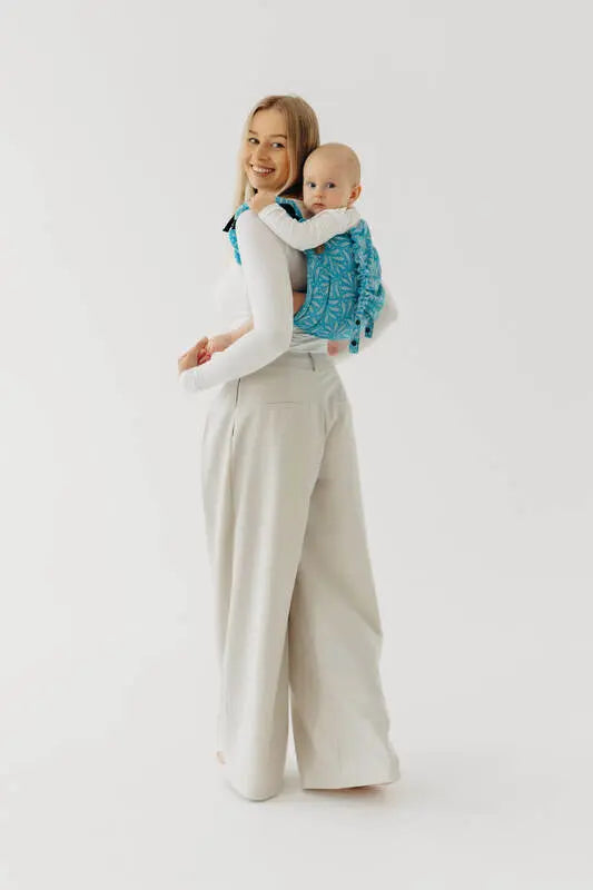 Lenny Buckle Onbuhimo PRO baby carrier, jacquard weave (50% silk, 50% cotton) - INFINITY - HAVEN
