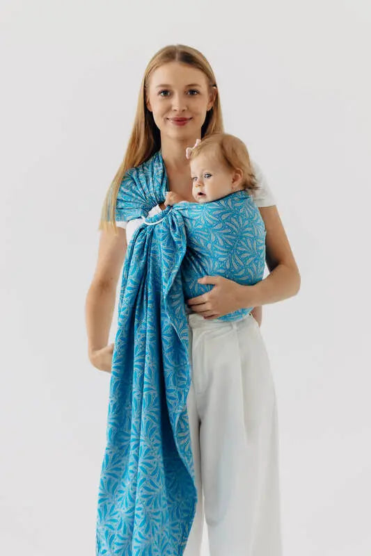 Ring Sling, Jacquard Weave (50% silk, 50% cotton), with gathered shoulder - INFINITY - HAVEN - standard 1.8m