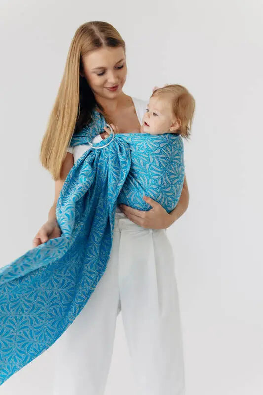 Ring Sling, Jacquard Weave (50% silk, 50% cotton), with gathered shoulder - INFINITY - HAVEN - standard 1.8m
