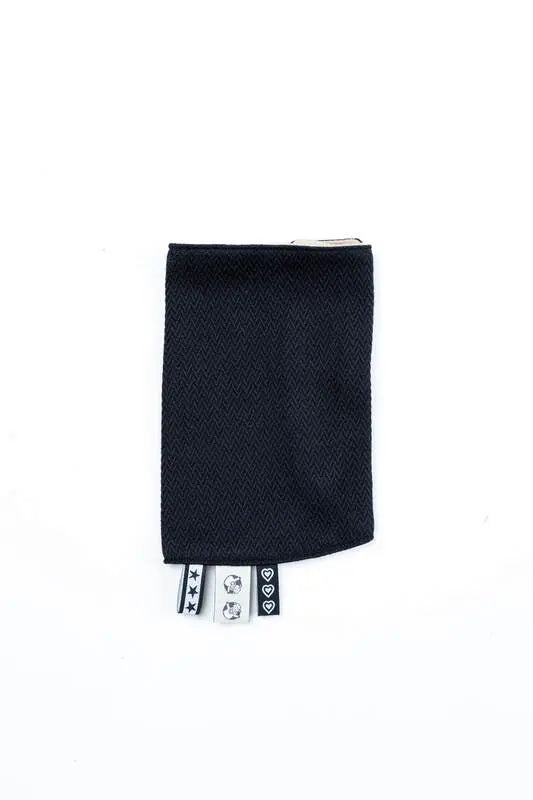 Drool Pads (100% cotton) - LITTLE HERRINGBONE EBONY BLACK