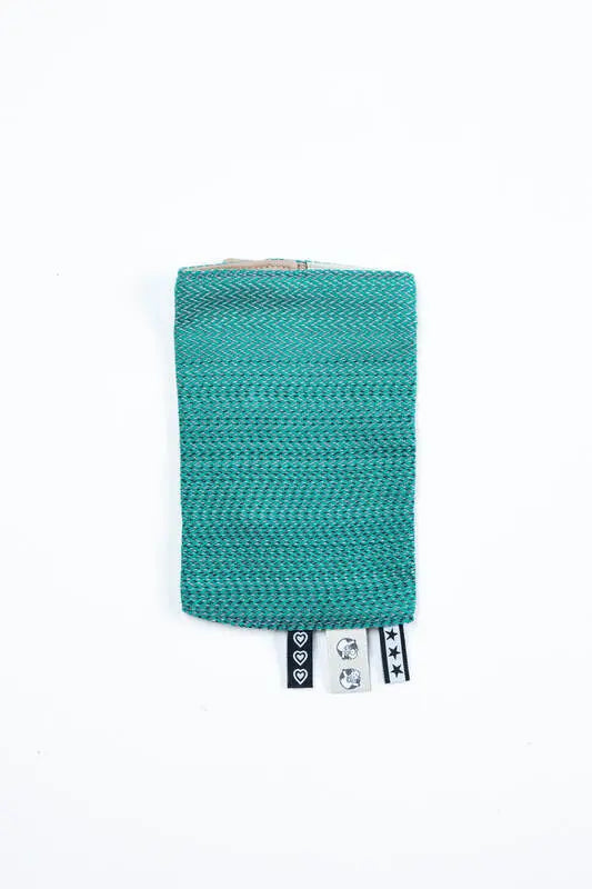 Drool Pads (100% cotton) - LITTLE HERRINGBONE OMBRE GREEN - Woven Baby    drool_pad    #
