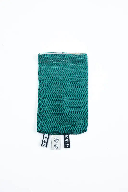 Drool Pads (100% cotton) - LITTLE HERRINGBONE OMBRE GREEN - Woven Baby    drool_pad    #