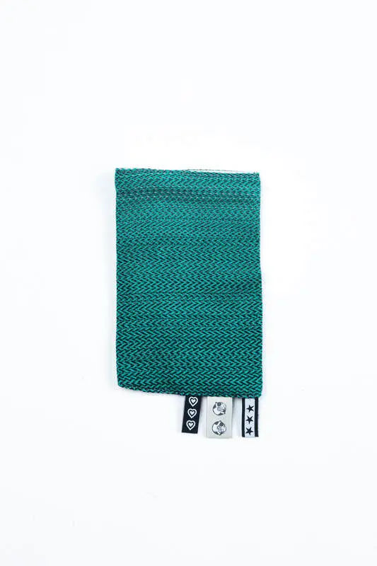Drool Pads (100% cotton) - LITTLE HERRINGBONE OMBRE GREEN - Woven Baby    drool_pad    #