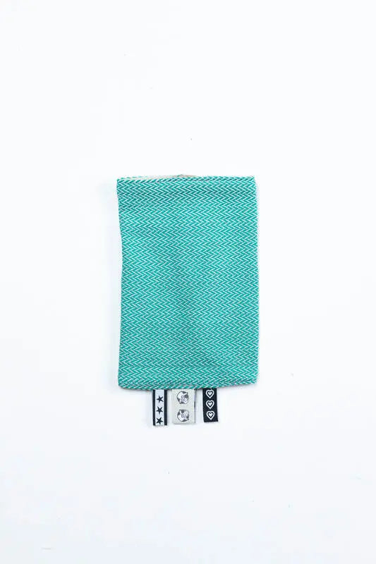Drool Pads (100% cotton) - LITTLE HERRINGBONE OMBRE GREEN - Woven Baby    drool_pad    #