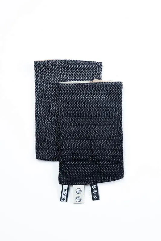 Drool Pads (100% cotton) - LITTLE HERRINGBONE OMBRE GREY