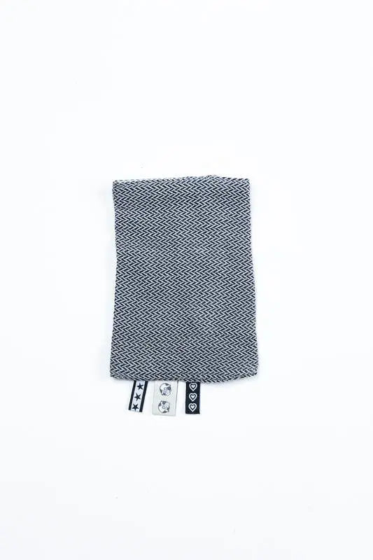 Drool Pads (100% cotton) - LITTLE HERRINGBONE OMBRE GREY