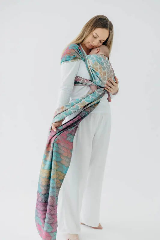 Baby sling for babies with low birthweight, Jacquard Weave, 100% cotton - TANGLED - PLAIT - Woven Baby XS   premature_woven_wraps    #