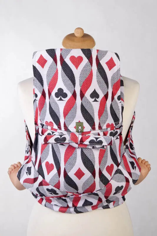 Mei Tai carrier Mini with hood/ jacquard twill / 100% cotton / QUEEN OF HEARTS (grade B) - Woven Baby Title - Default Title   mei_tai_carriers    #