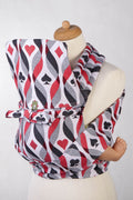 Mei Tai carrier Mini with hood/ jacquard twill / 100% cotton / QUEEN OF HEARTS (grade B)