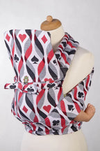Mei Tai carrier Mini with hood/ jacquard twill / 100% cotton / QUEEN OF HEARTS (grade B) - Woven Baby    mei_tai_carriers    #