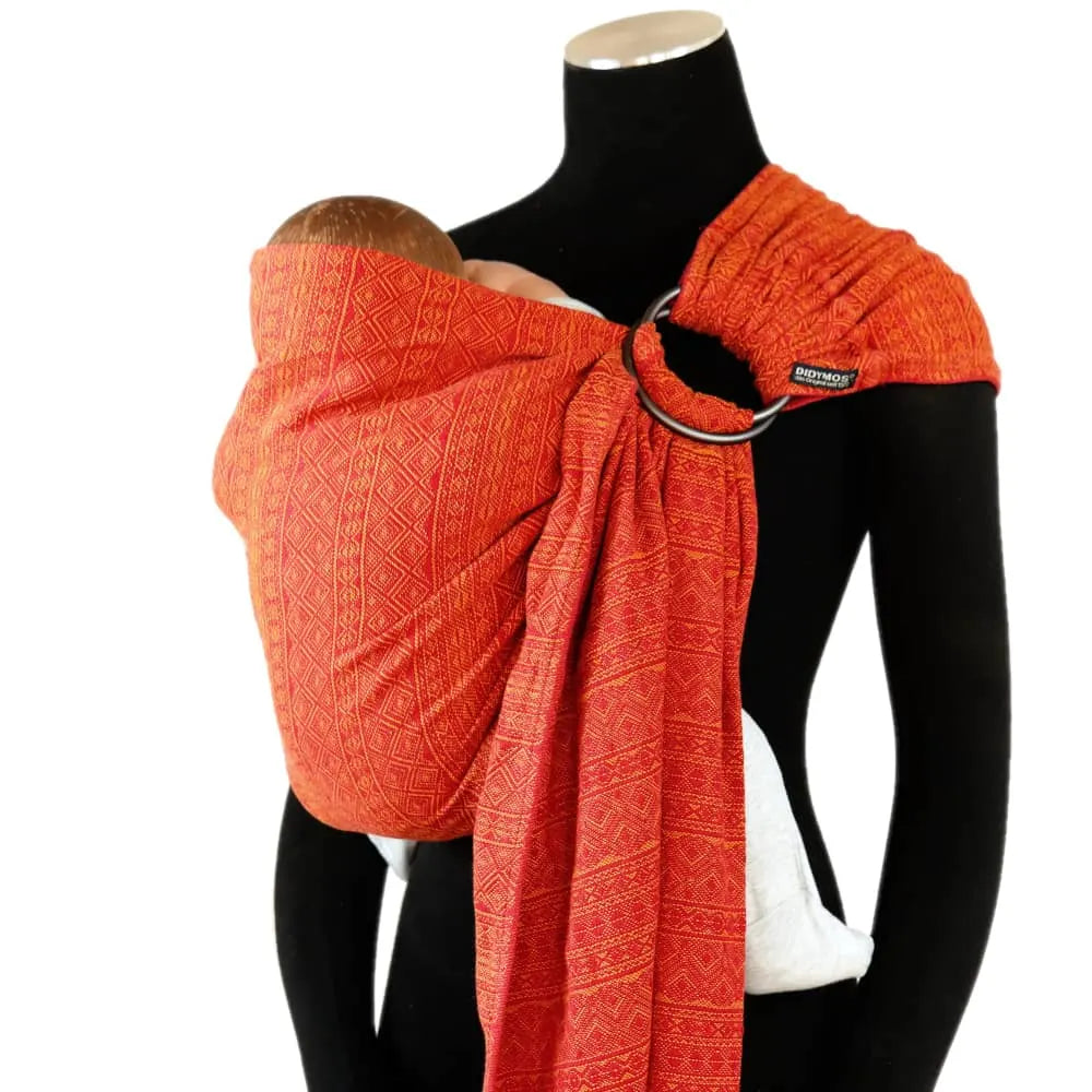 DIDYMOS DidySling Prima Ruby-Mandarine - Woven Baby 1R / Prima Ruby-Mandarine   Baby Wrap Slings > DidySling - Ring Sling    #