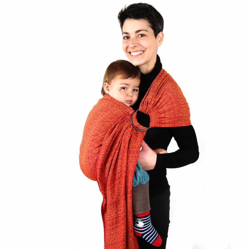 DIDYMOS DidySling Prima Ruby-Mandarine - Woven Baby 1R / Prima Ruby-Mandarine   Baby Wrap Slings > DidySling - Ring Sling    #