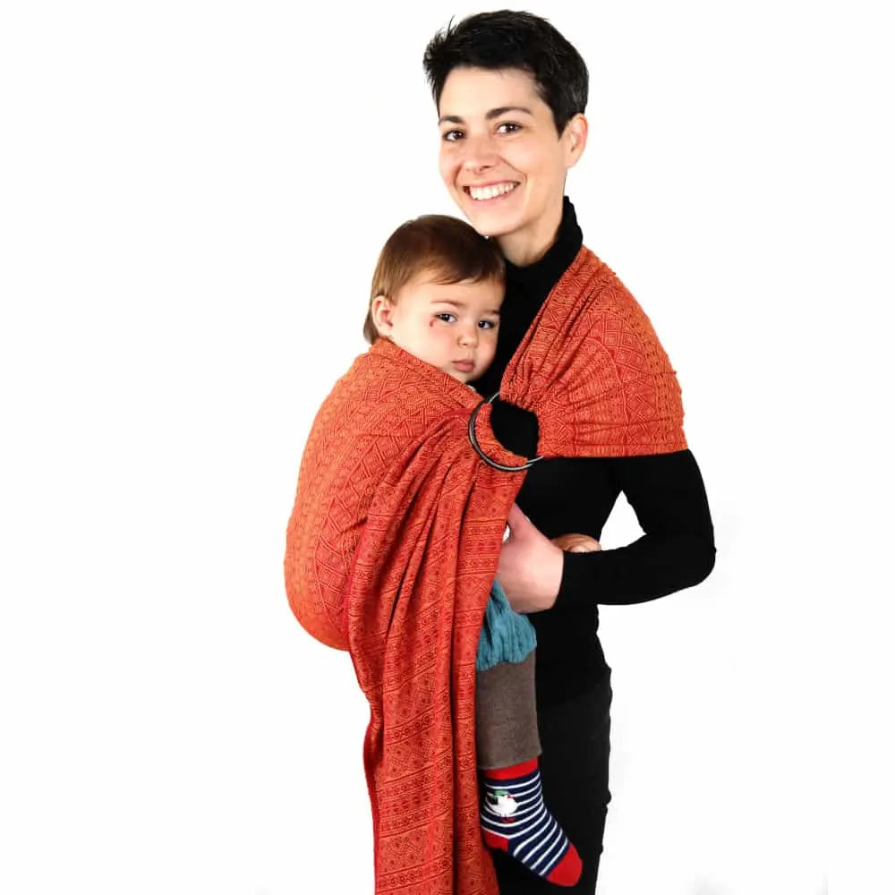 DIDYMOS DidySling Prima Ruby-Mandarine - Woven Baby 1R / Prima Ruby-Mandarine   Baby Wrap Slings > DidySling - Ring Sling    #