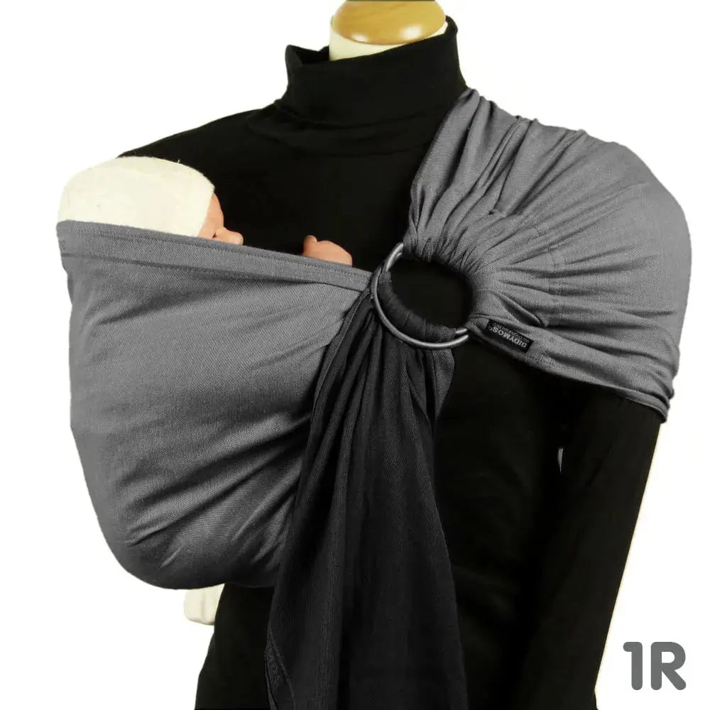 DIDYMOS DidySling Doubleface anthracite - Woven Baby 1R / Doubleface anthracite   Baby Wrap Slings > DidySling - Ring Sling    #