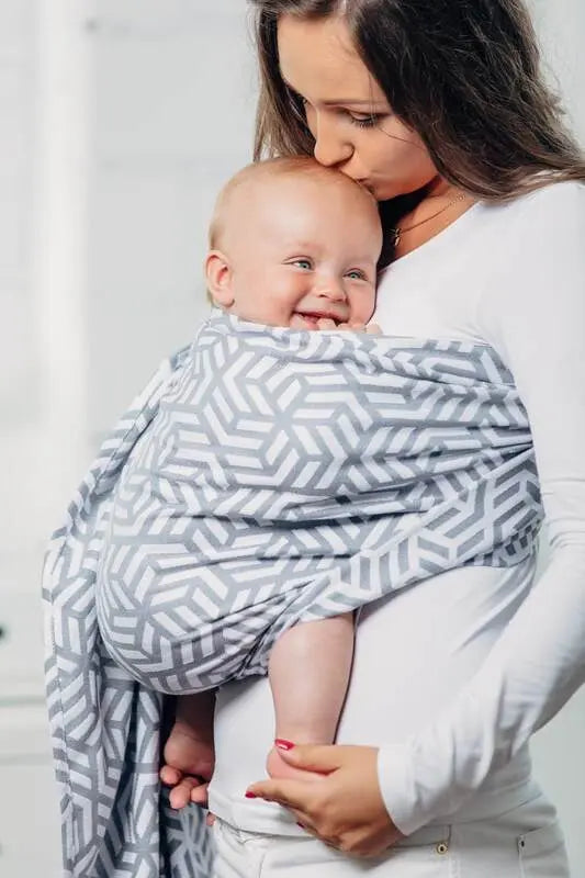 Basic Line Ring Sling - PEARL - 100% Cotton - Jacquard Weave -  with gathered shoulder - standard 1.8m - Woven Baby    ring_slings    #