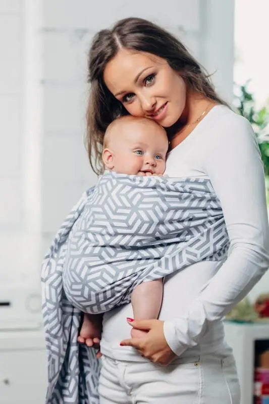Basic Line Ring Sling - PEARL - 100% Cotton - Jacquard Weave -  with gathered shoulder - standard 1.8m - Woven Baby    ring_slings    #