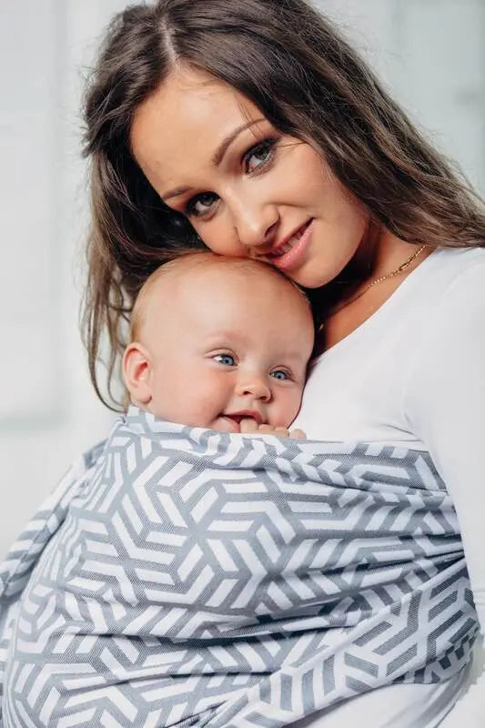 Basic Line Ring Sling - PEARL - 100% Cotton - Jacquard Weave -  with gathered shoulder - standard 1.8m - Woven Baby    ring_slings    #